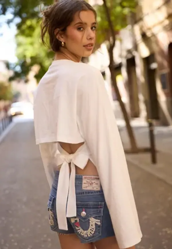 Nelly - Vit - Open Back Tie LS Top
