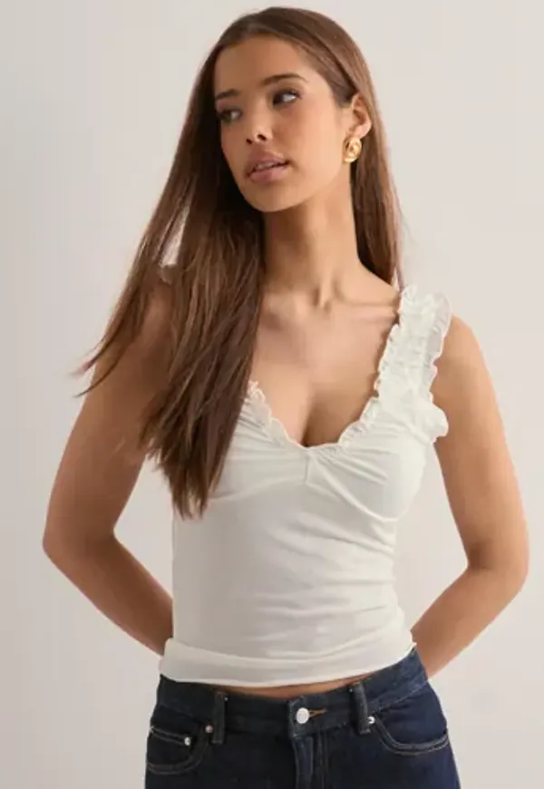 Nelly - Vit - Stunning Rouch Top