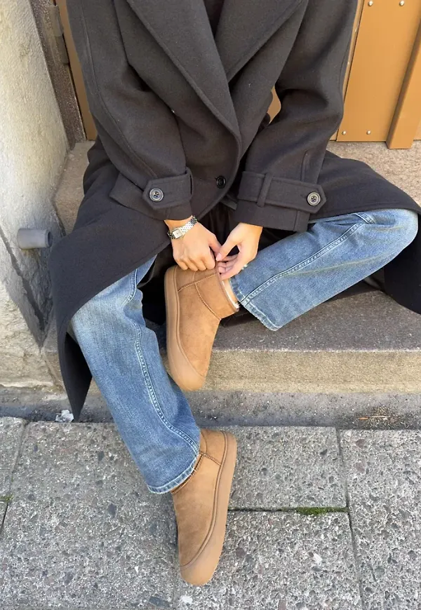 Nelly - Beige - Chunky Mini Boots