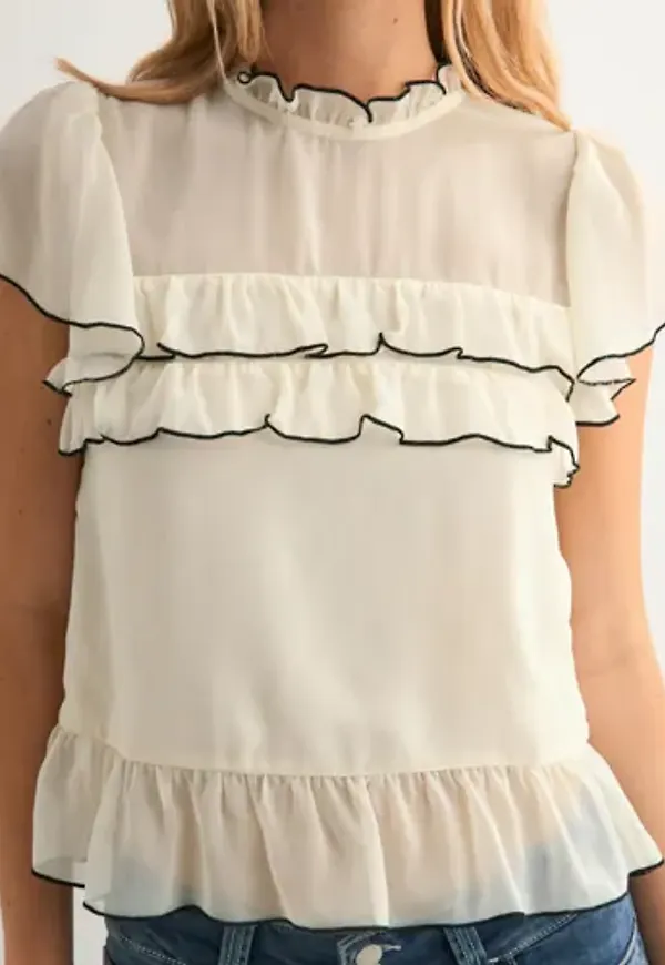 Nelly - Beige - Flounce Around Blouse