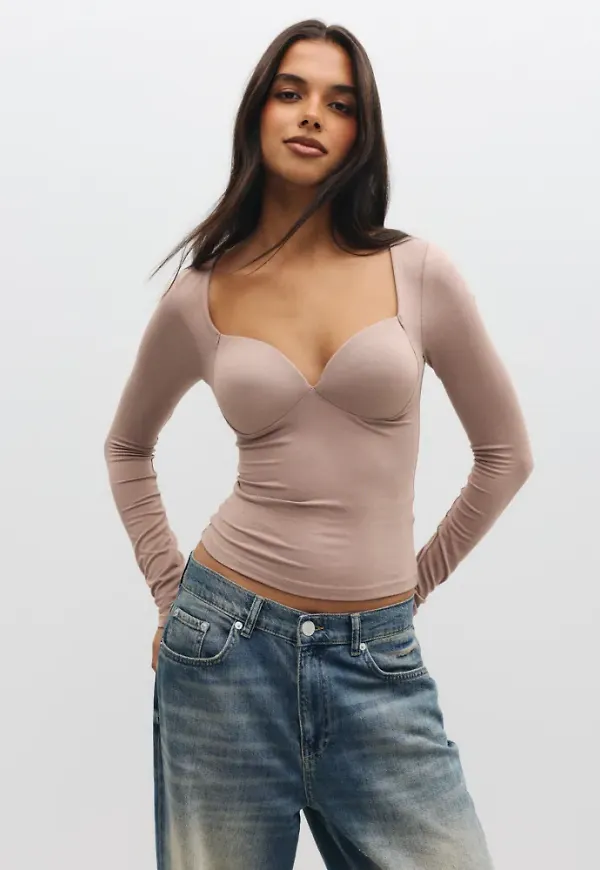 Nelly - Beige - Perfect Bralette LS Top