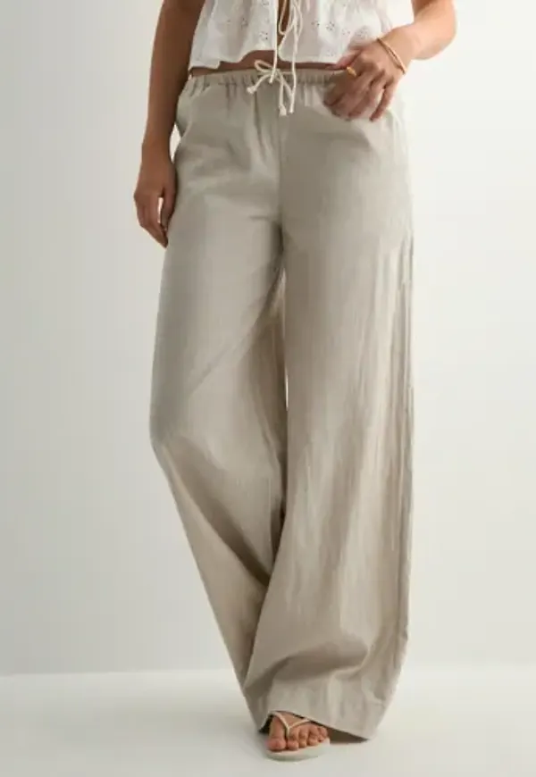 Nelly - Beige - Pull On Linen Pants
