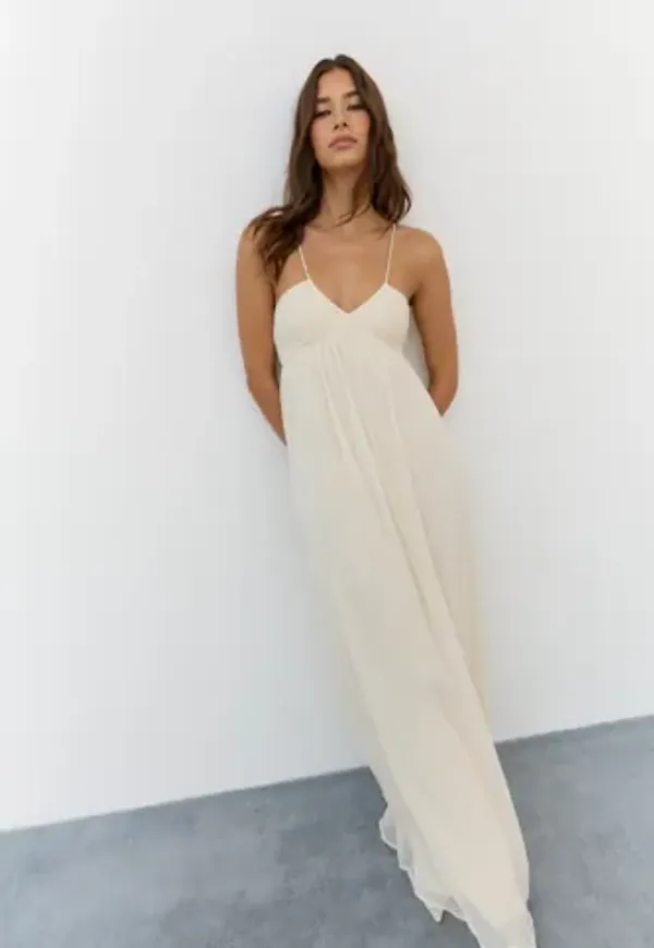 Nelly - Beige - Ruched Detail Dress