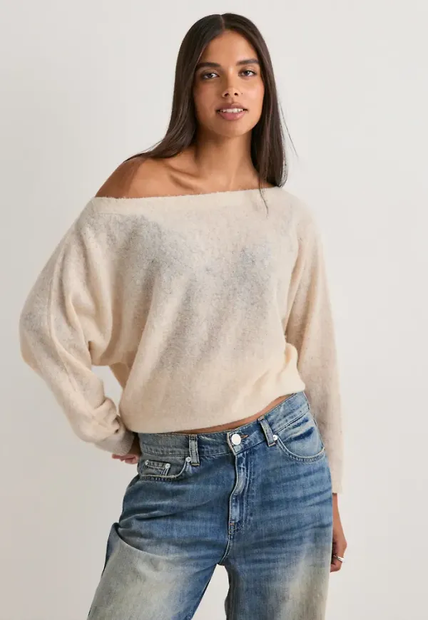 Nelly - Beige - Slouchy Knit Sweater