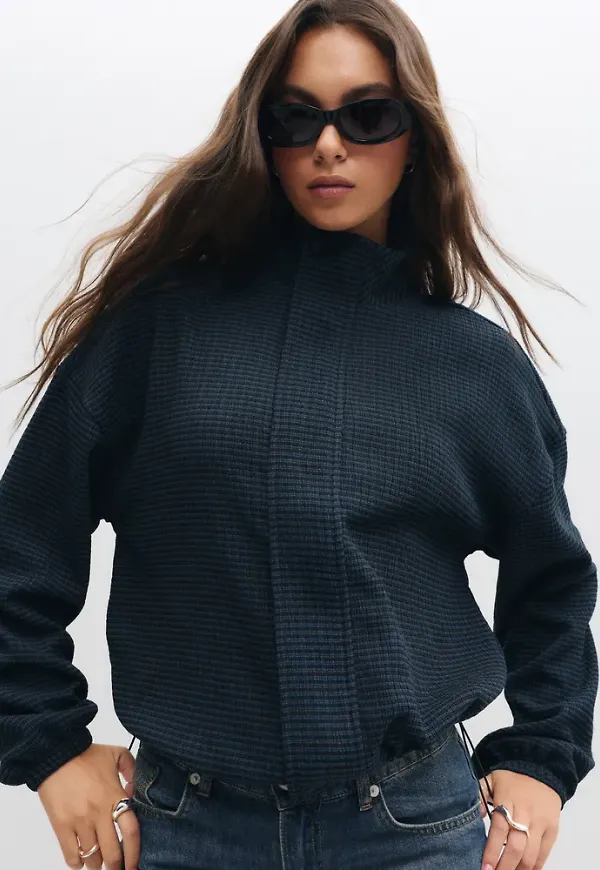 Nelly - Blå - Checkered Blouse Jacket
