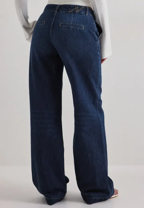 Nelly - Blå - Loose Denim Suit Pants