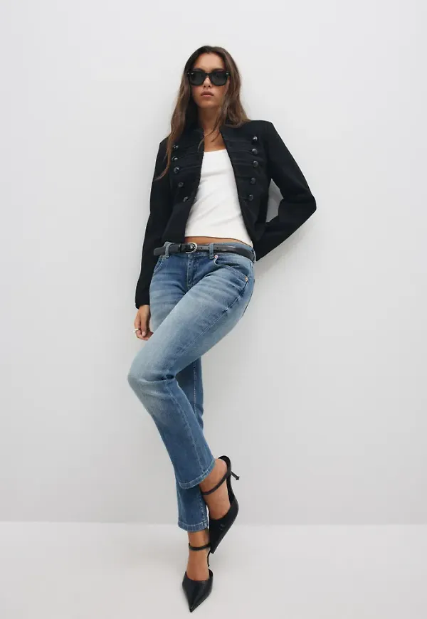 Nelly - Blå - Low Waist Ancle Jeans