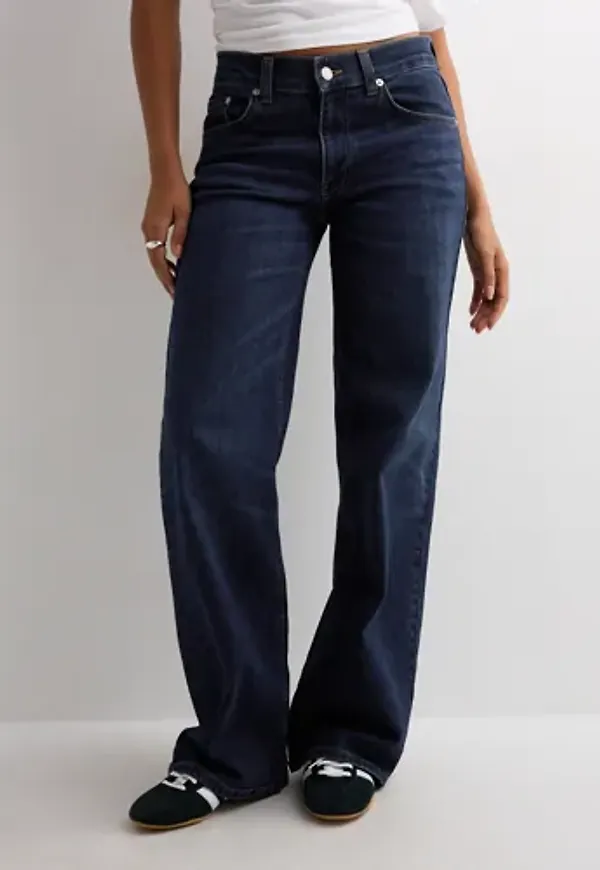 Nelly - Blå - Low Waist Loose Jeans