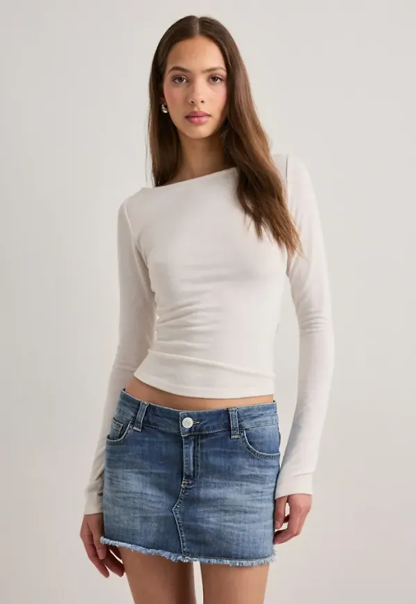 Nelly - Blå - Mini Heart Pocket Jeans Skirt