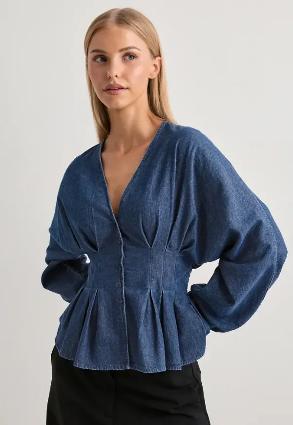 Nelly - Blå - My Favorite Denim Blouse