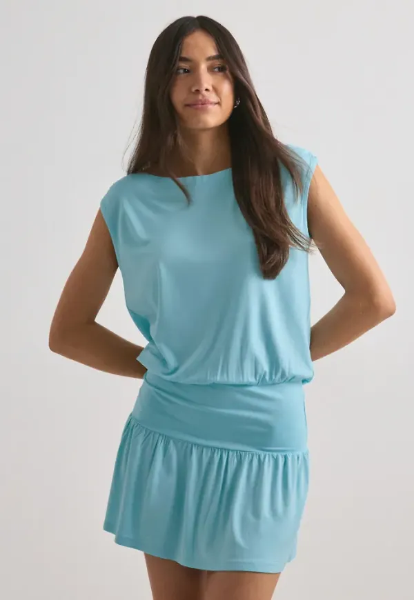 Nelly - Blå - Soft Shoulder Mini Dress