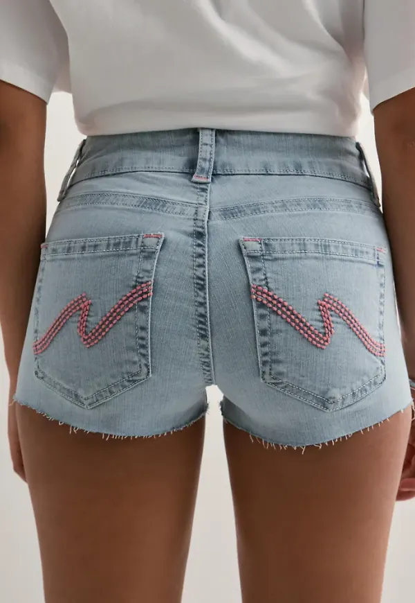 Nelly - Blå - Stitch Jeans Shorts