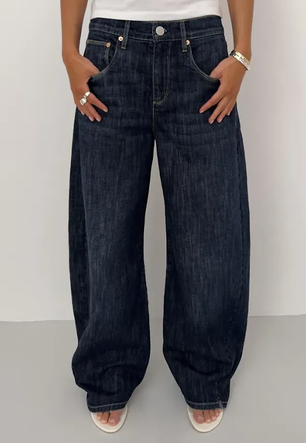 Nelly - Blå - Twisted Barrel Buckle Jeans