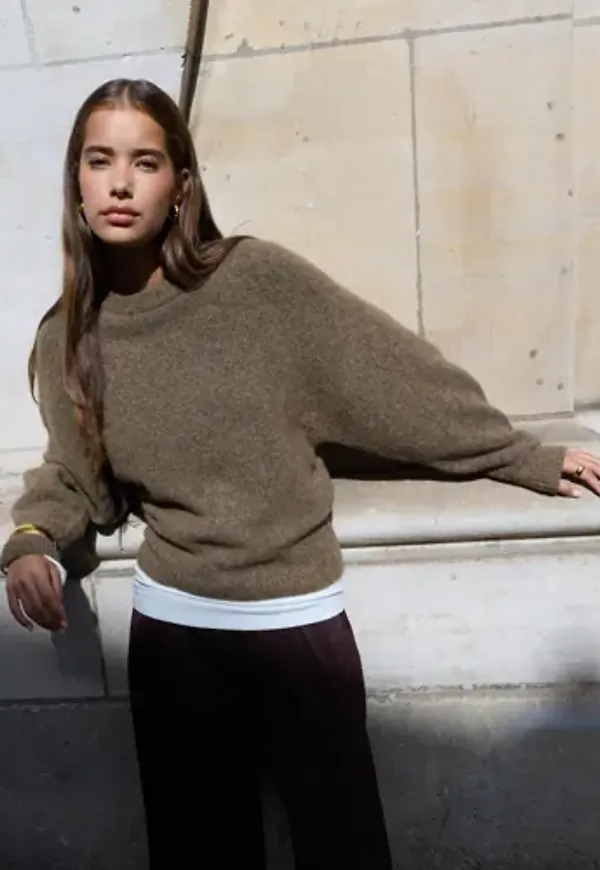 Nelly - Brun - Alpaca blend Knit Sweater