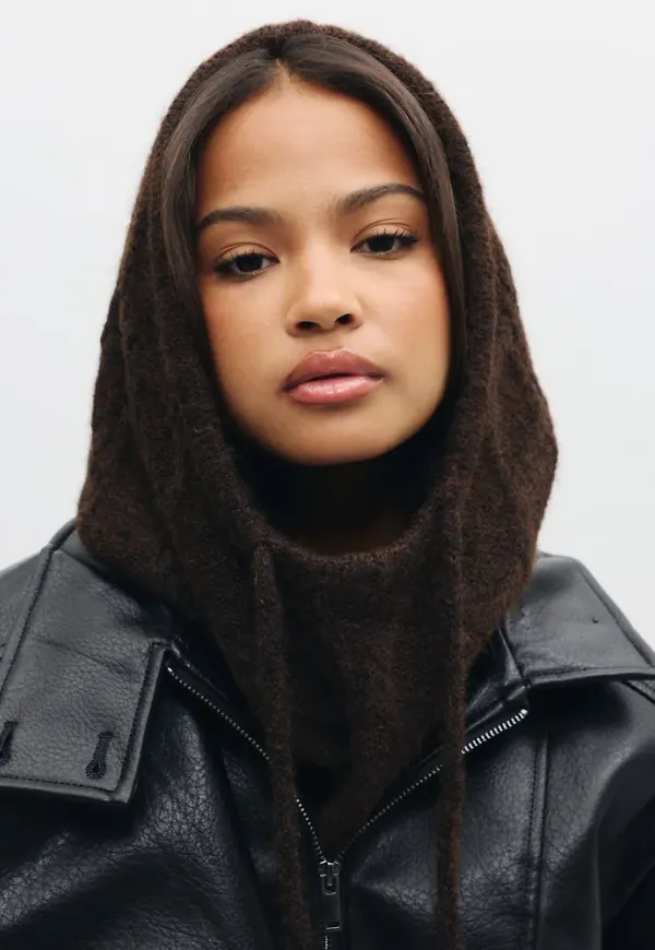 Nelly - Brun - Cable Knit Balaclava