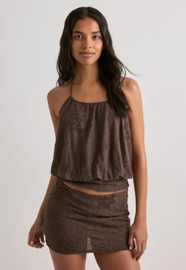 Nelly - Brun - Dazzling Tied Top