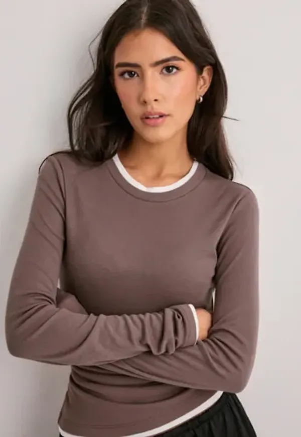 Nelly - Brun - Double Look LS Top