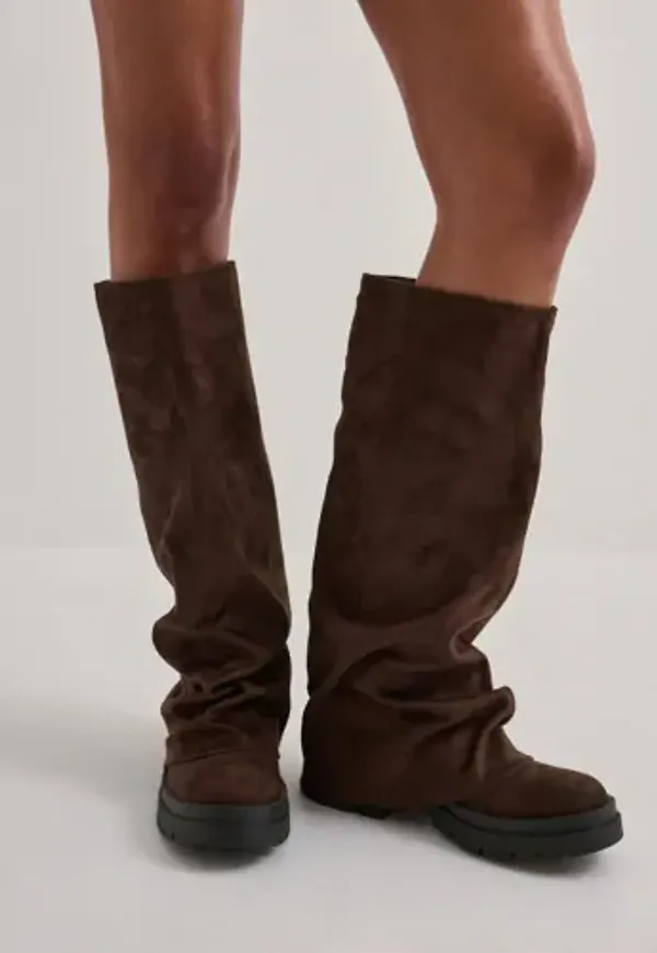 Nelly - Brun - High Shaft Scrunch Boot