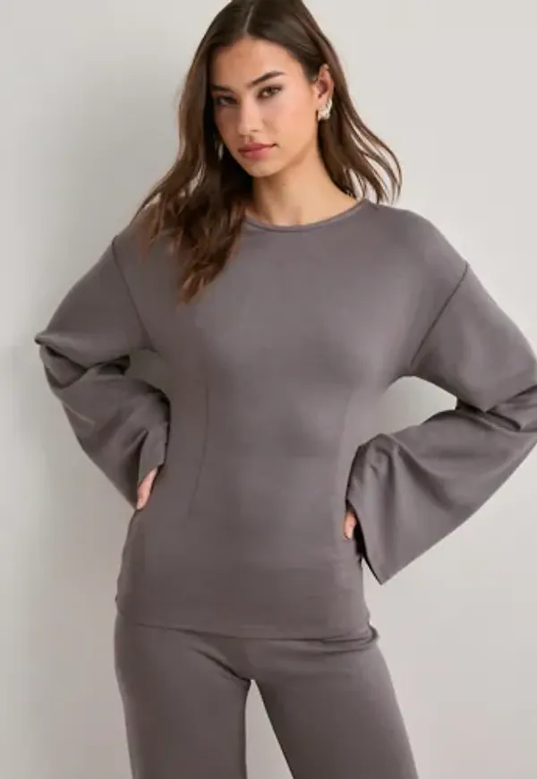 Nelly - Brun - Luxury Wide Sleeve Sweat