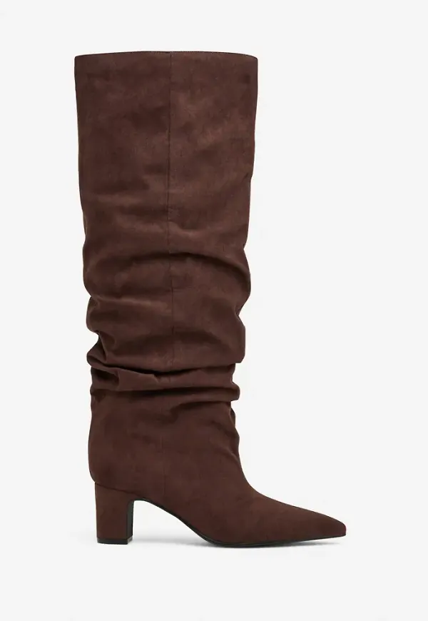Nelly - Brun - Scrunch Pointy Block Boot