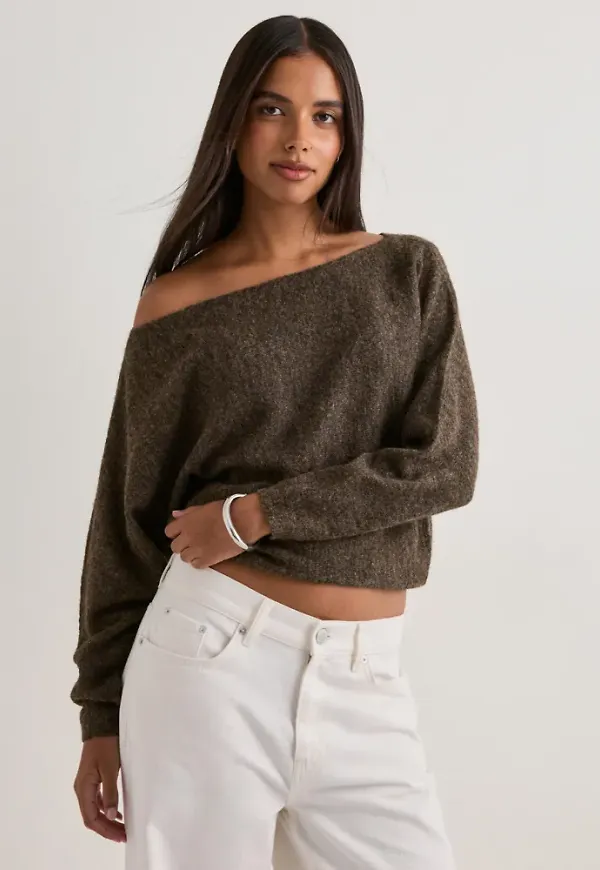 Nelly - Brun - Slouchy Knit Sweater