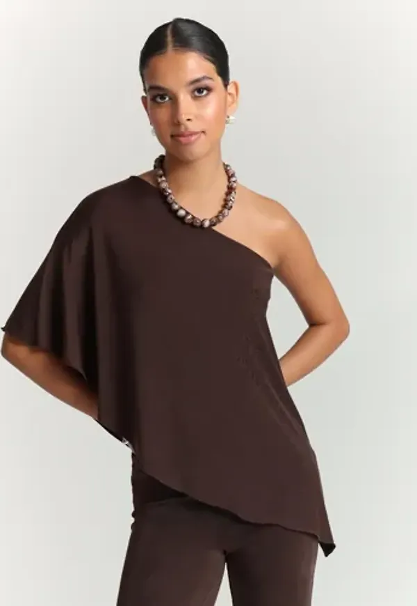 Nelly - Brun - Soft Glam Shoulder Top
