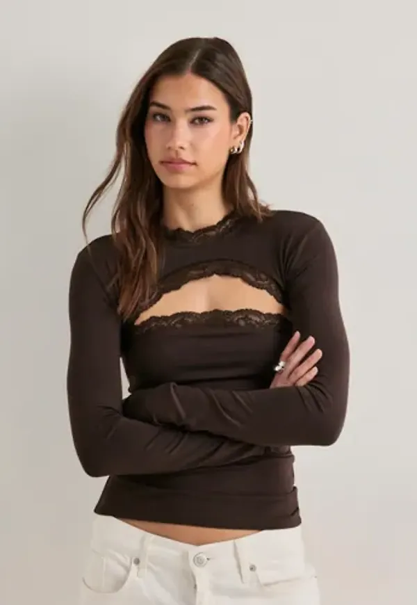 Nelly - Brun - Soft Lace Bolero Tube Top