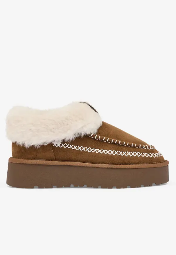 Nelly - Brun - Stitched Platform Boot
