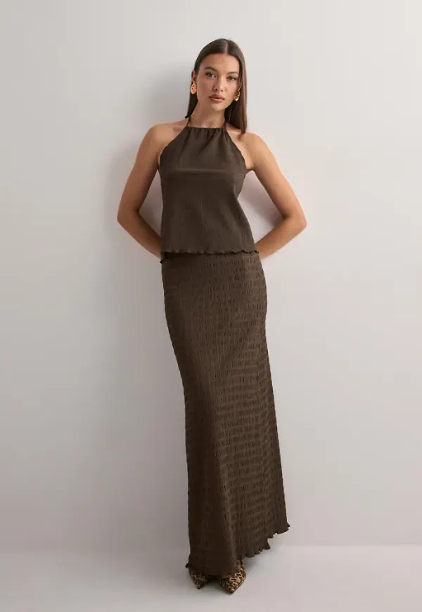 Nelly - Brun - Stunning Structure Maxi Skirt
