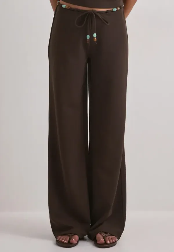 Nelly - Brun - Tie Bead Pants