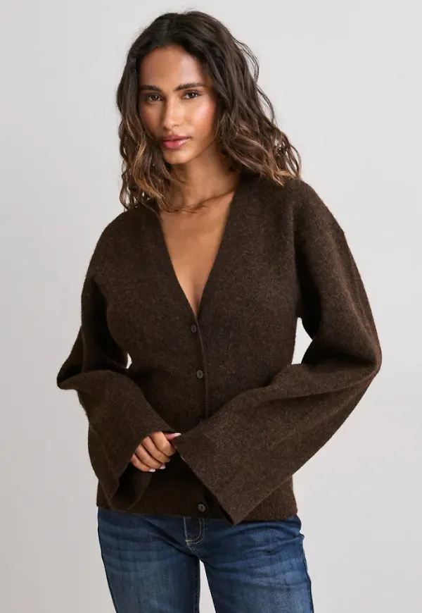 Nelly - Brun - Tight Waist Knit Cardigan