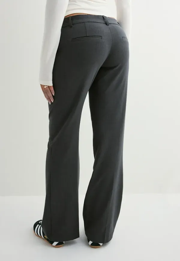 Nelly - Grå - Low Waist Flare Suit Pants
