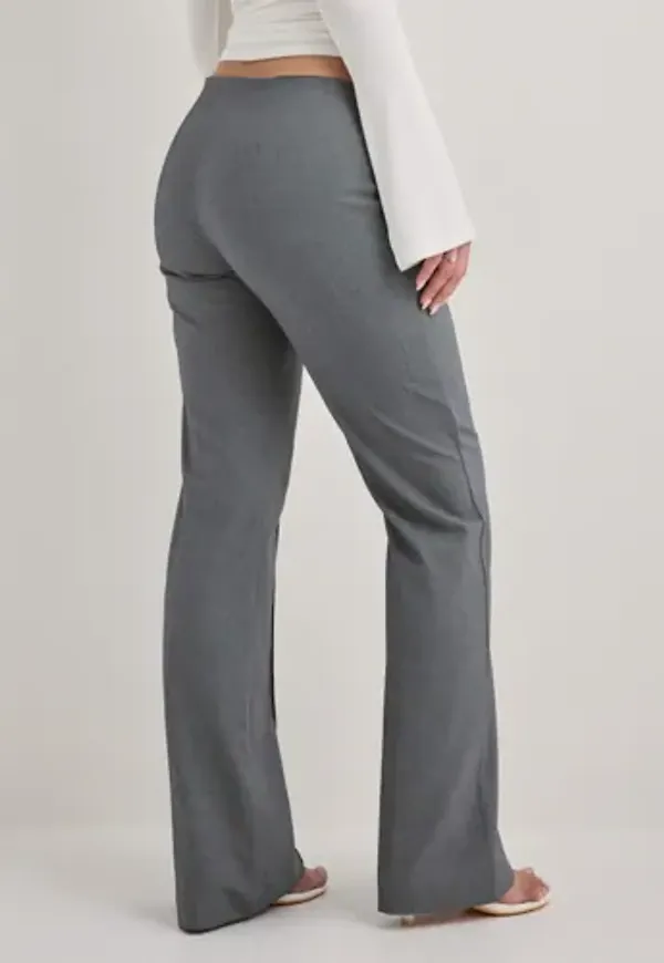 Nelly - Grå - No Waist Flare Suit Pants