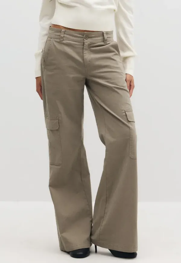 Nelly - Grå - Soft Cargo Pants