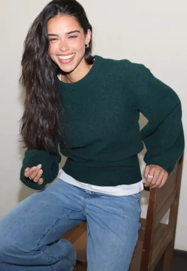 Nelly - Grön - Barrel Sleeve Knit Sweater