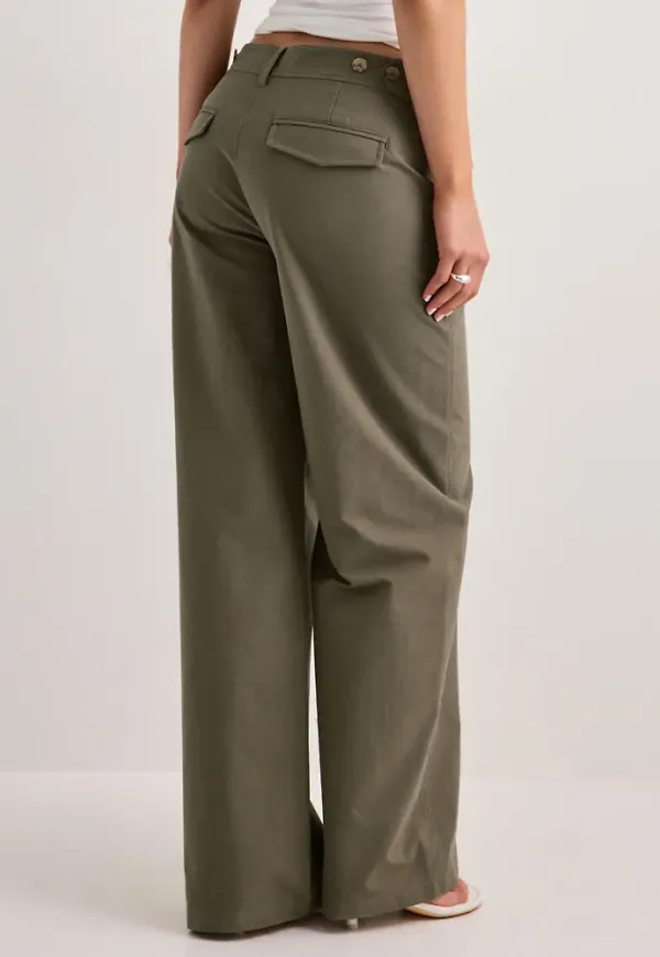 Nelly - Grön - Cargo Strap Pants
