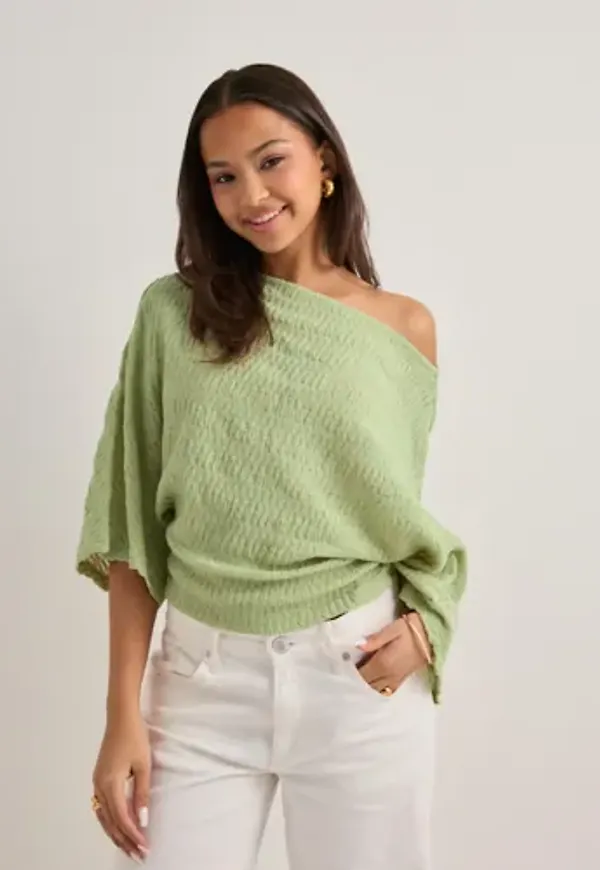 Nelly - Grön - Elegant Structure Poncho Top