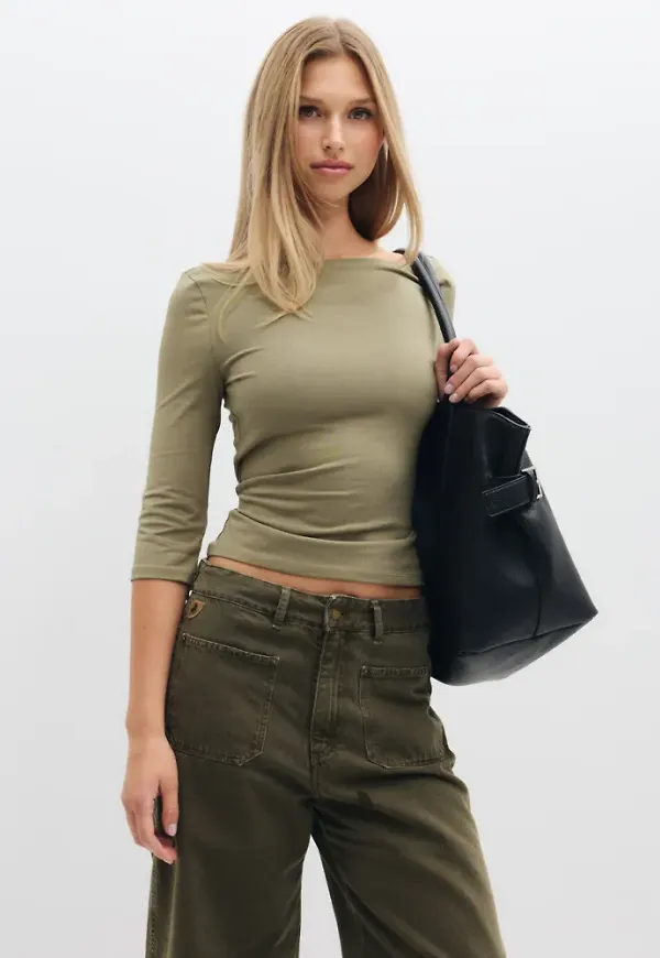 Nelly - Grön - Perfect Basic Half Sleeve Top