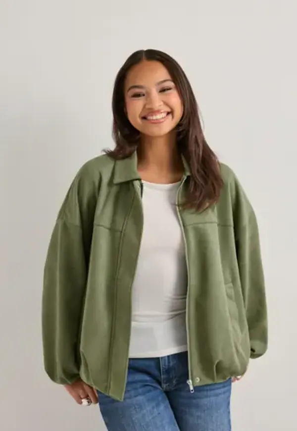 Nelly - Grön - Puffy Pleat Brushed Jacket