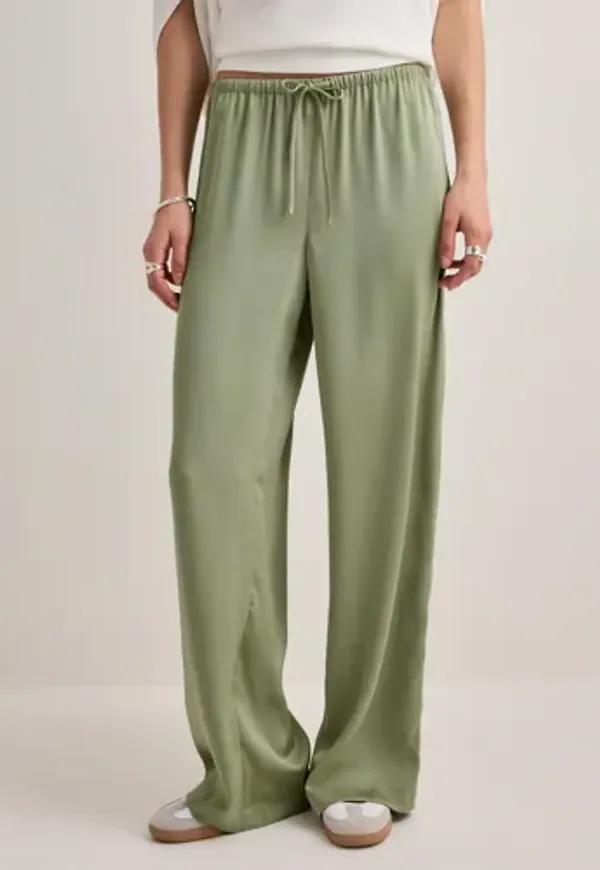 Nelly - Grön - Pull On Satin Pants