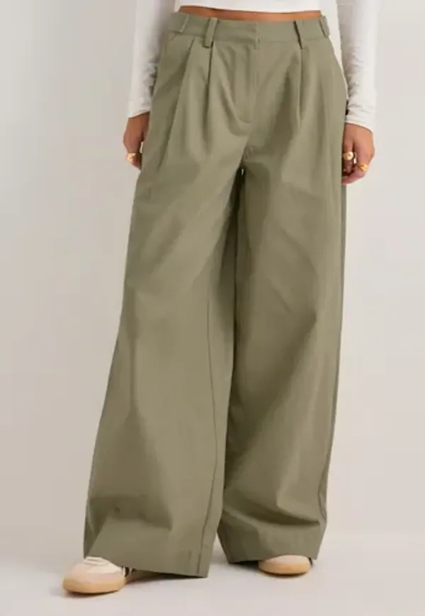 Nelly - Grön - Relaxed Strap Pants