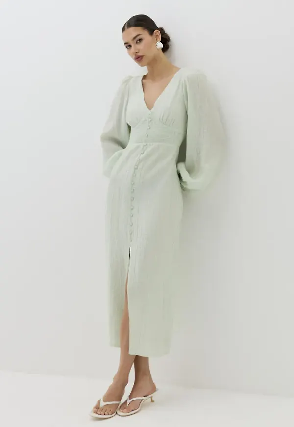 Nelly - Grön - Smock Detail dress