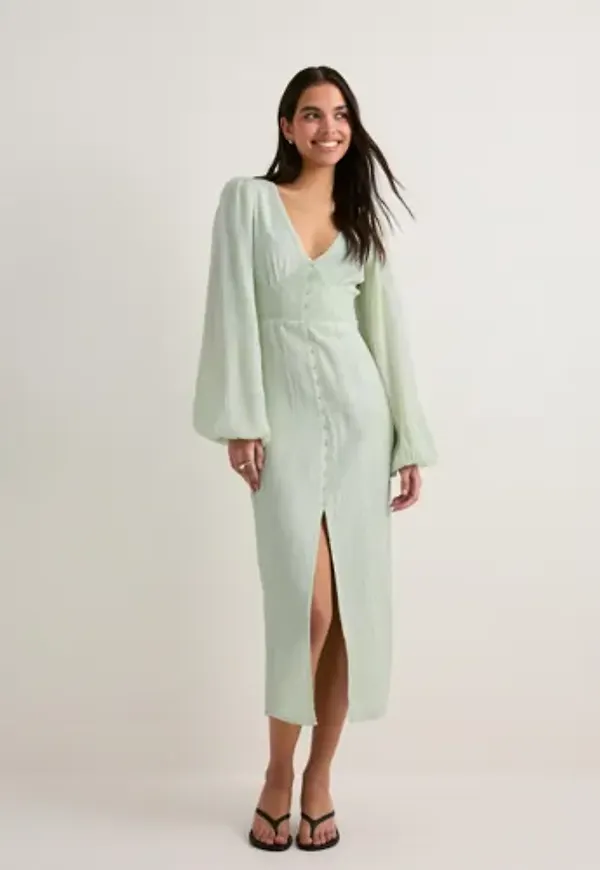 Nelly - Grön - Smock Detail dress