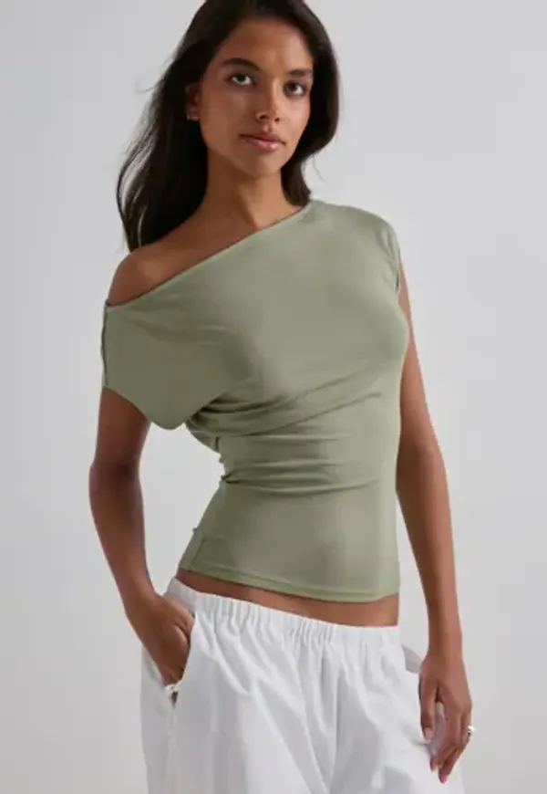Nelly - Grön - Ultra Soft Shoulder Top