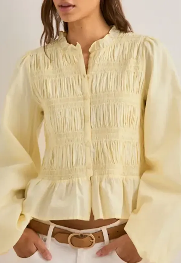 Nelly - Gul - Flirty Smock Blouse
