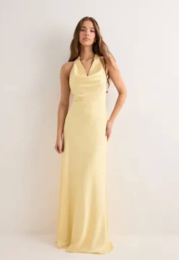 Nelly - Gul - Halter Bow Dress