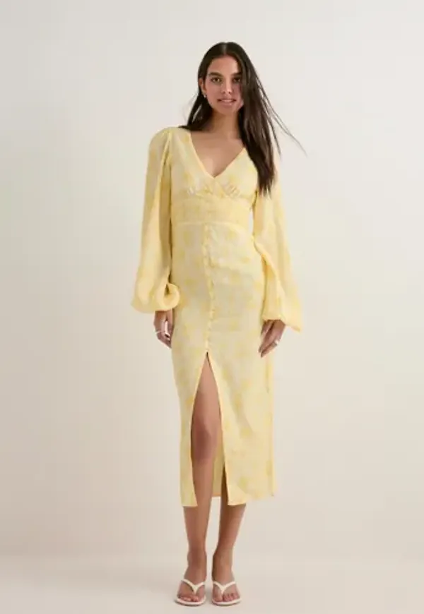 Nelly - Gul - Smock Detail dress
