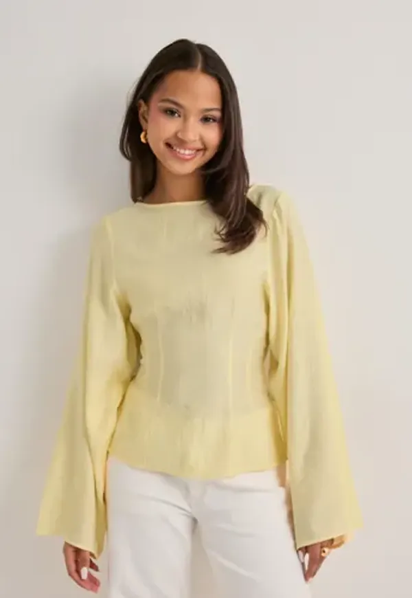 Nelly - Gul - Volume Sleeve Blouse