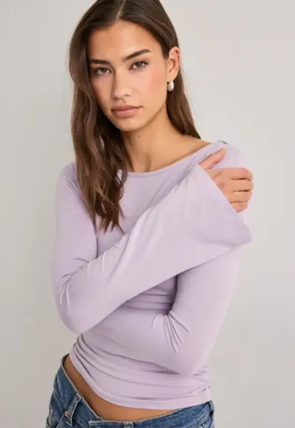 Nelly - Lila - Ultra Soft Boat Neck Top