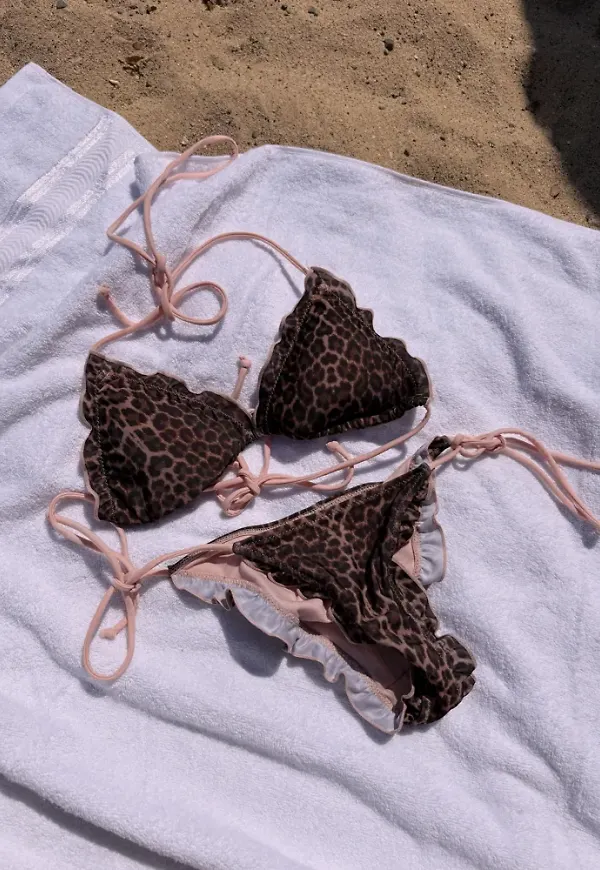 Nelly - Multi/Mönstrad - Frilled Contrast Bikini Top